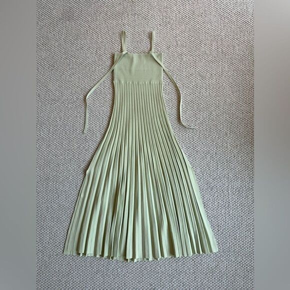 Maria McManus Halter Neck knit Dress in Aegean Green quiet luxury - Picture 8 of 10